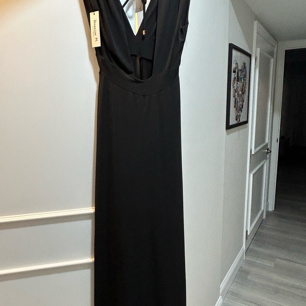 Veronica M size M stretch halter maxi dress